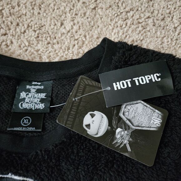 The Nightmare Before Christmas Jack Zero Pajama Crop Top Womens XL Sherpa Black - Picture 5 of 11